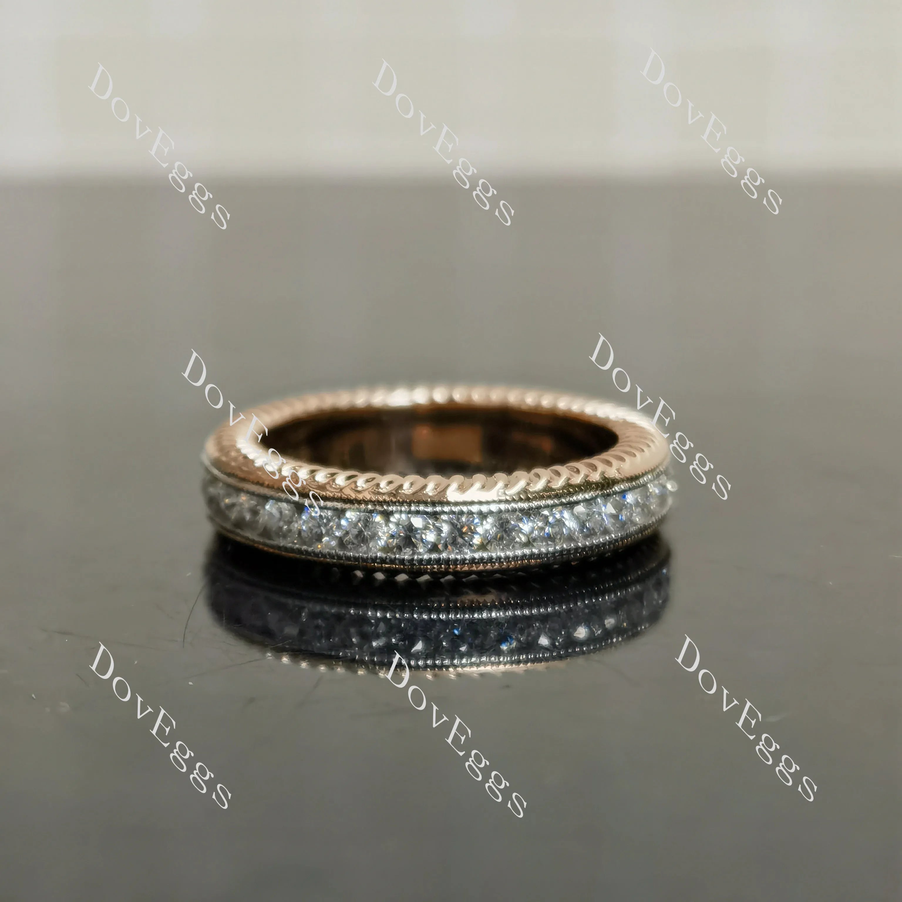 The Laura-Round full eternity moissanite/lab grown diamond wedding band-4.3mm band width| DovEggs