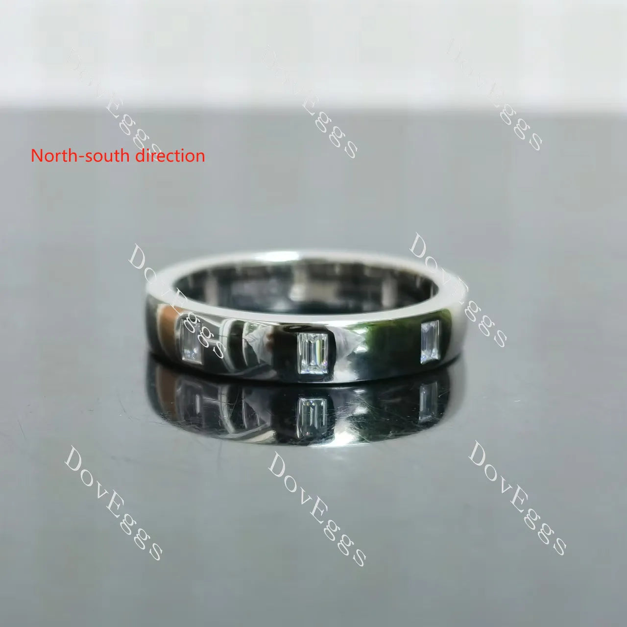 Baguette full eternity moissanite/ lab grown diamond wedding band-3.2mm band width| DovEggs