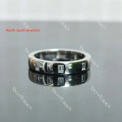 Baguette full eternity moissanite/ lab grown diamond wedding band-3.2mm band width| DovEggs
