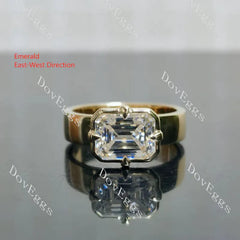 Doveggs bezel solitaire engagement ring semi-mount only(Exclusively to DovEggs Stones)