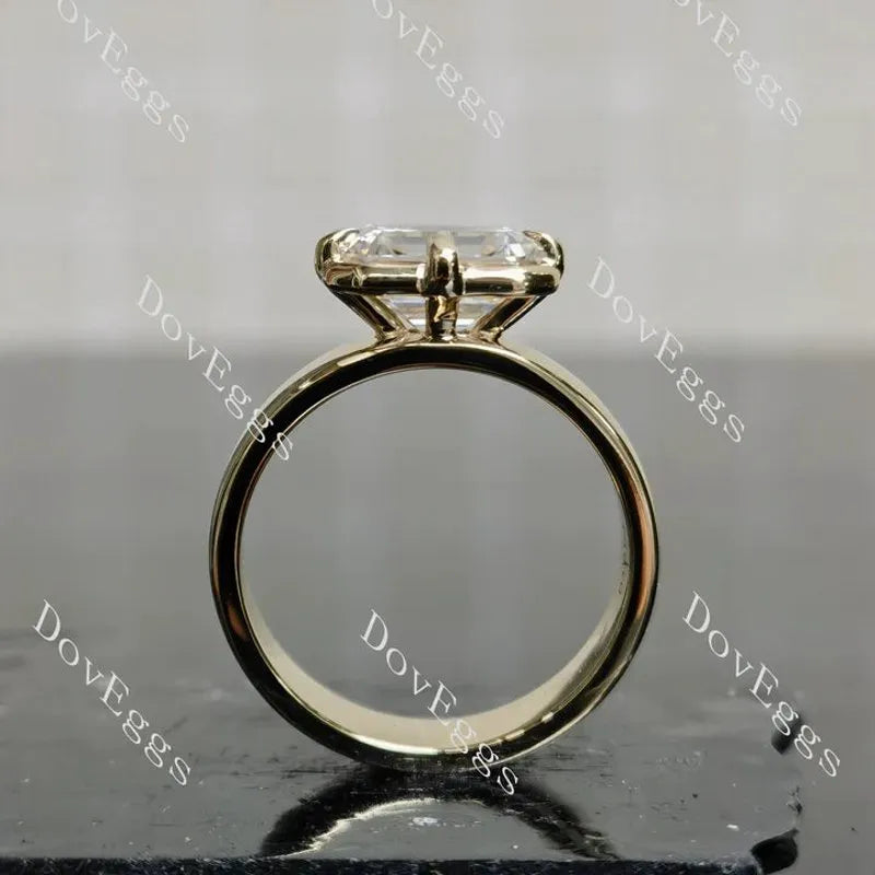 Doveggs bezel solitaire engagement ring semi-mount only(Exclusively to DovEggs Stones)