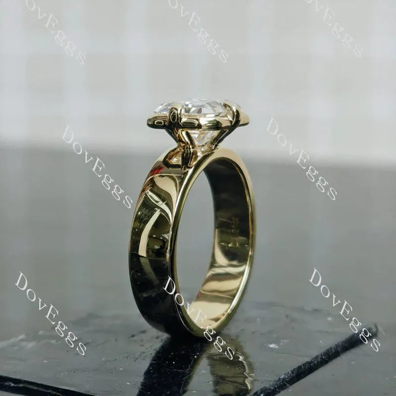 Doveggs bezel solitaire engagement ring semi-mount only(Exclusively to DovEggs Stones)