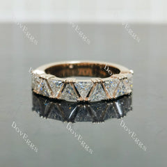Triangle half/full eternity moissanite wedding band-4.0mm band width| DovEggs