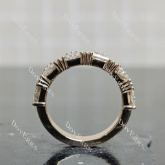Triangle half/full eternity moissanite wedding band-4.0mm band width| DovEggs