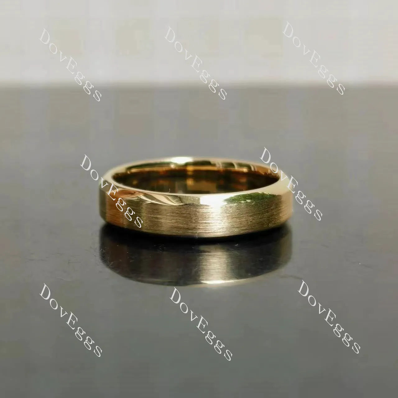 Plain atin finish effect wedding band-5mm band width| DovEggs