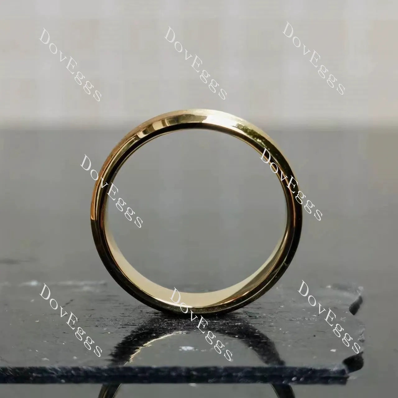 Plain atin finish effect wedding band-5mm band width| DovEggs