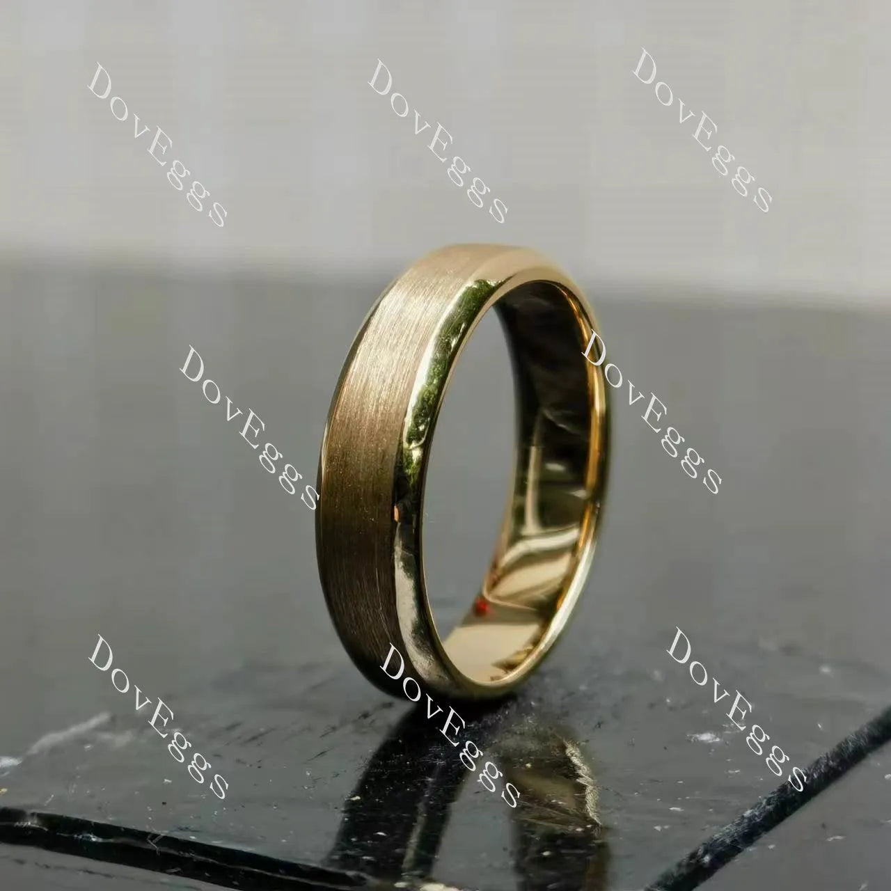 Plain atin finish effect wedding band-5mm band width| DovEggs