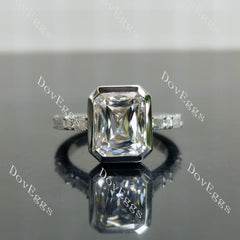 Pawleys Promise-Criss cut bezel pave moissanite engagement ring| DovEggs