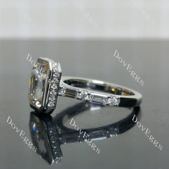 Pawleys Promise-Criss cut bezel pave moissanite engagement ring| DovEggs