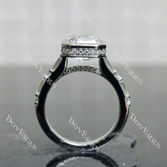 Pawleys Promise-Criss cut bezel pave moissanite engagement ring| DovEggs