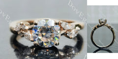 Round side stones moissanite engagement ring| DovEggs