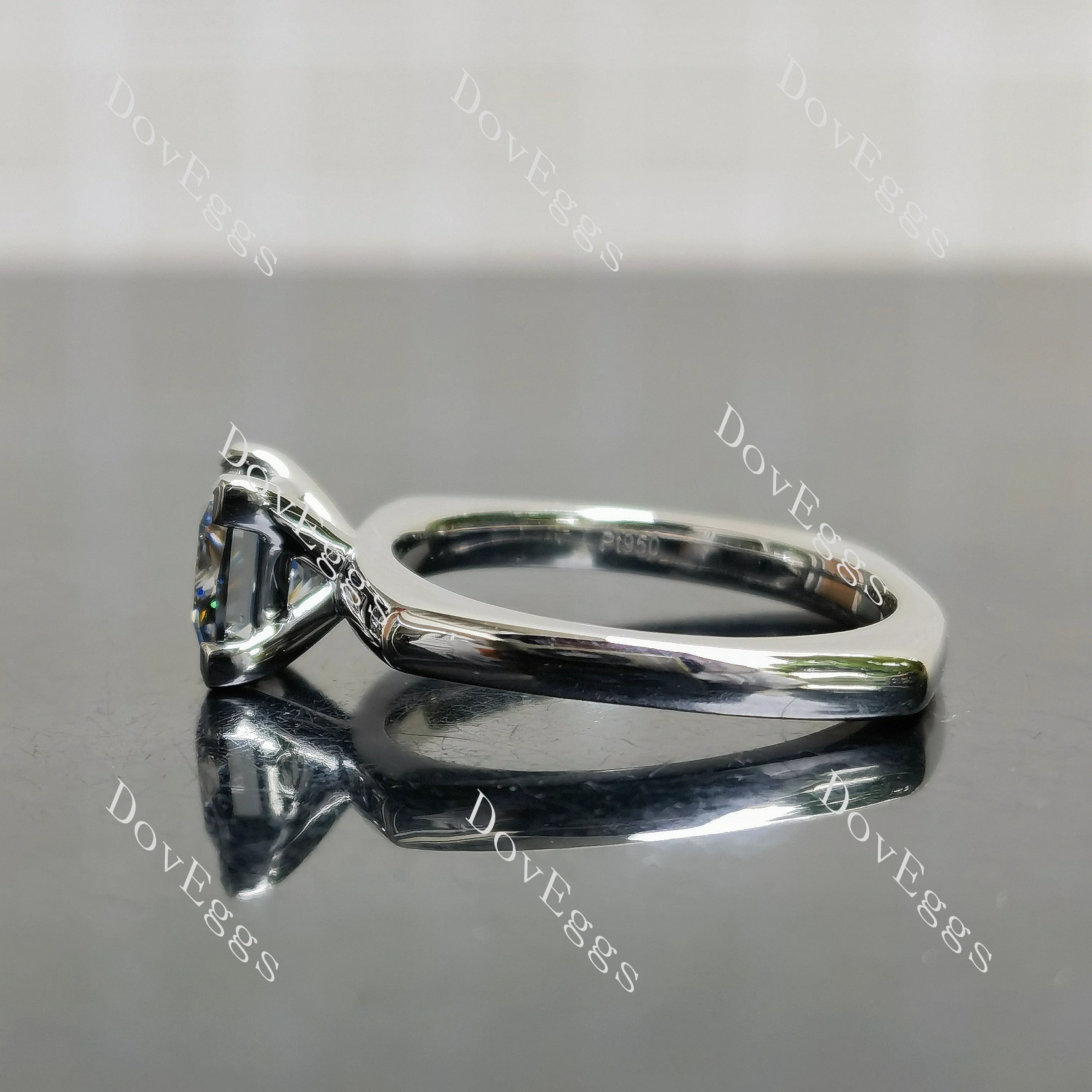 Princess solitaire stardust grey moissanite engagement ring| DovEggs