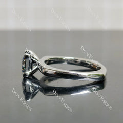 Princess solitaire stardust grey moissanite engagement ring| DovEggs