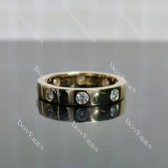 Round full eternity pave moissanite/lab grown diamond wedding band-4mm band width| DovEggs