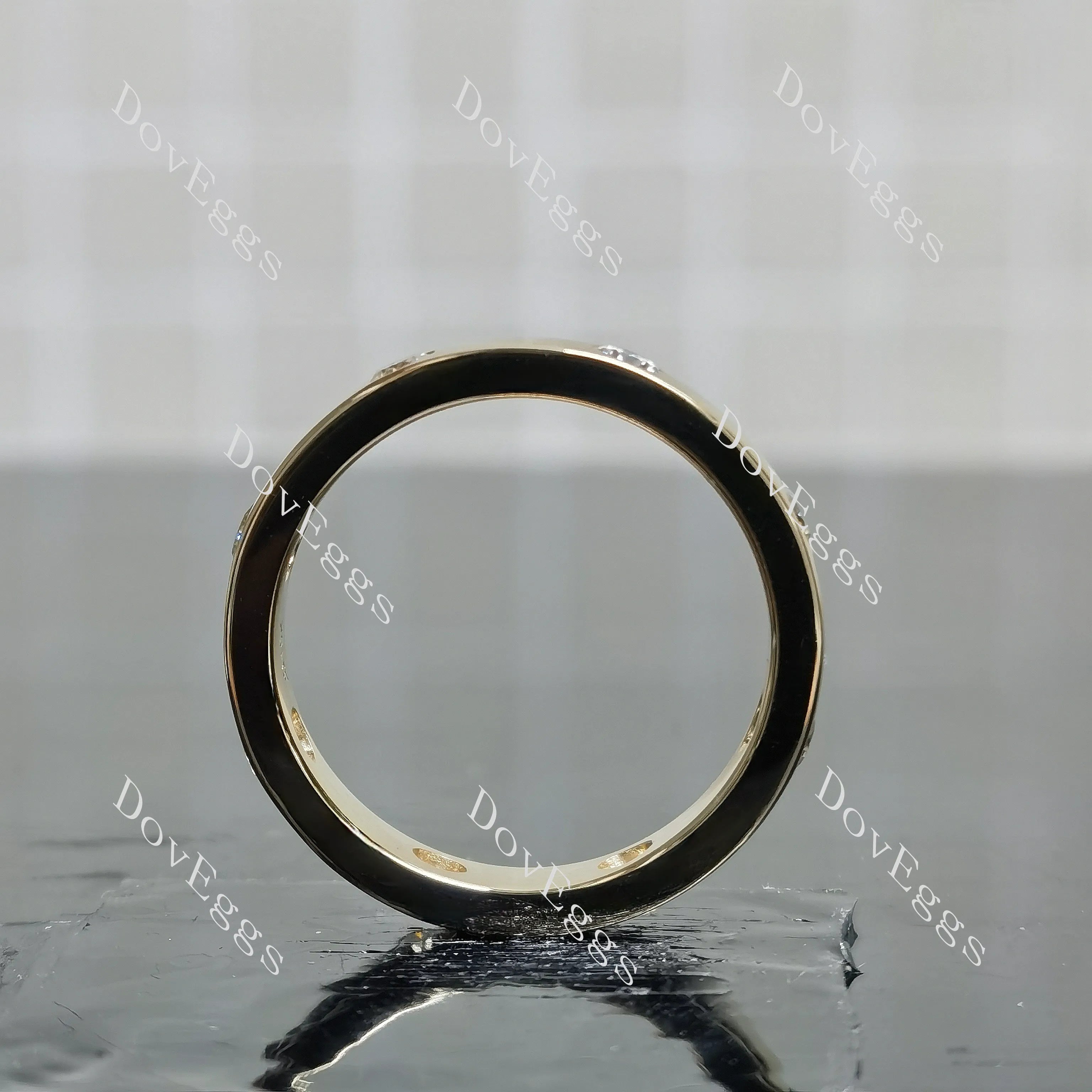 Round full eternity pave moissanite/lab grown diamond wedding band-4mm band width| DovEggs