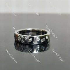 Round petite constellation moissanite/lab grown diamond wedding band-4.5mm band width| DovEggs