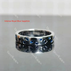Round petite constellation moissanite/lab grown diamond wedding band-4.5mm band width| DovEggs