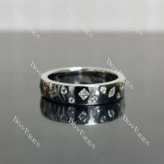 Round petite constellation moissanite/lab grown diamond wedding band-4.5mm band width| DovEggs