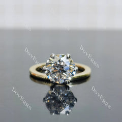 Round solitaire moissanite engagement ring| DovEggs