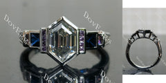 Dovie Doutch Marquise cut channel bezel moissanite engagement ring| DovEggs