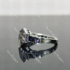 Dovie Doutch Marquise cut channel bezel moissanite engagement ring| DovEggs