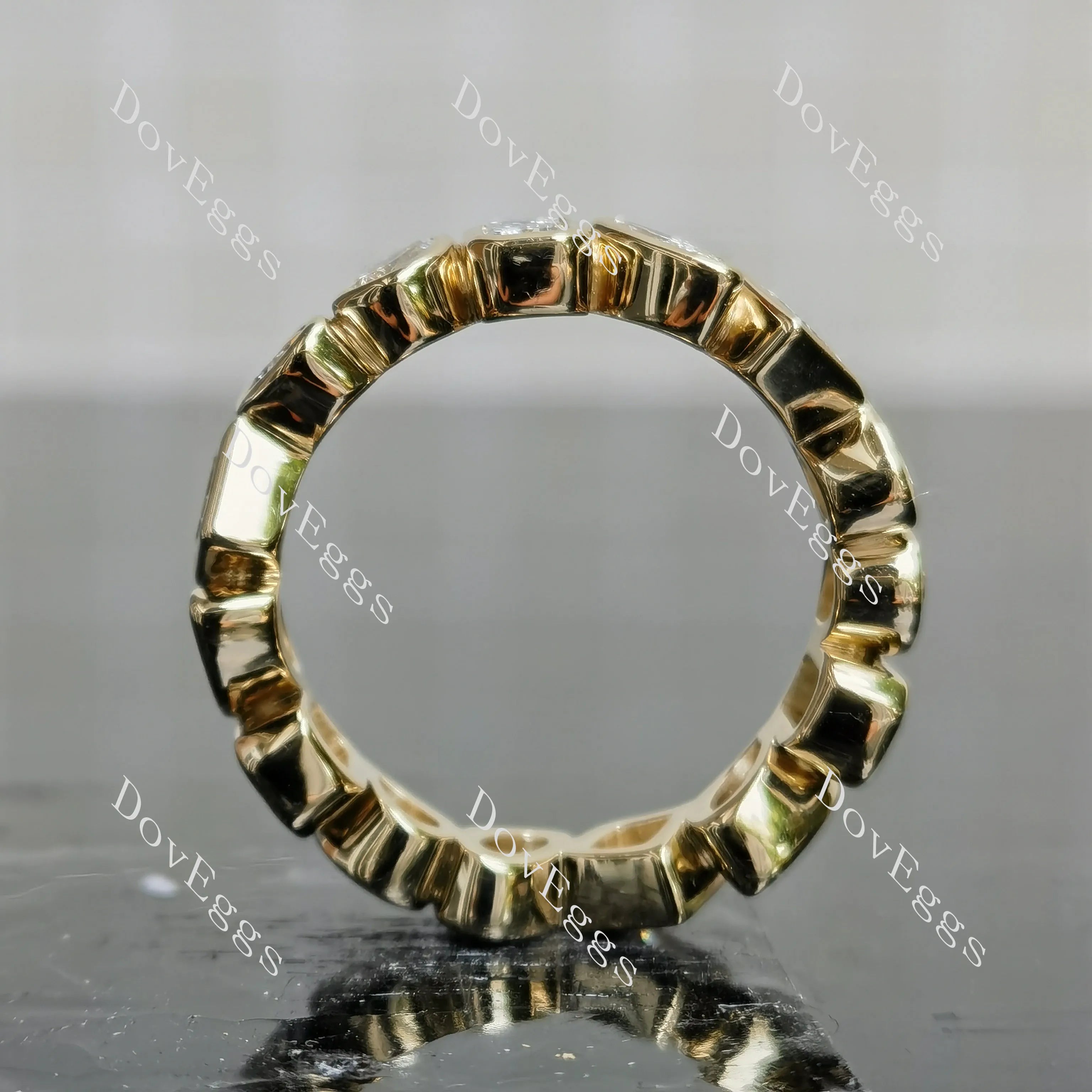 Half/full eternity multiple mixed shaped moissanite/lab grown diamond wedding band| DovEggs