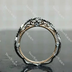 Round pave moissanite/lab grown diamond wedding band-2.0mm band width| DovEggs
