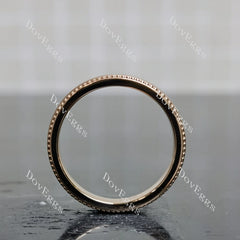 Round moissanite matt effect wedding band-4mm band width| DovEggs