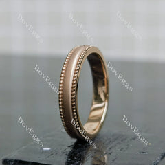 Round moissanite matt effect wedding band-4mm band width| DovEggs