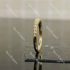 Round pave moissanite/lab grown diamond wedding band-1.5mm band width | Doveggs