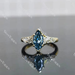 Harley-Marquise side stones vintage moissanite engagement ring| DovEggs
