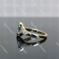 Harley-Marquise side stones vintage moissanite engagement ring| DovEggs