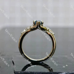 Harley-Marquise side stones vintage moissanite engagement ring| DovEggs