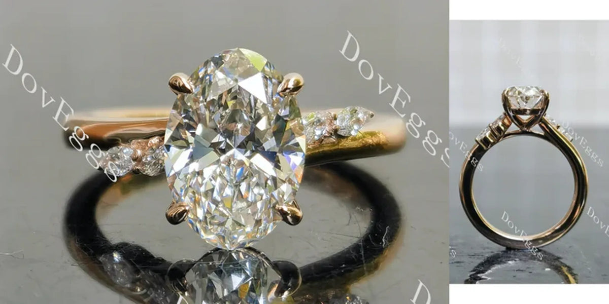 Side stones vintage engagement ring only semi-mount only(Exclusively to DovEggs Stones)