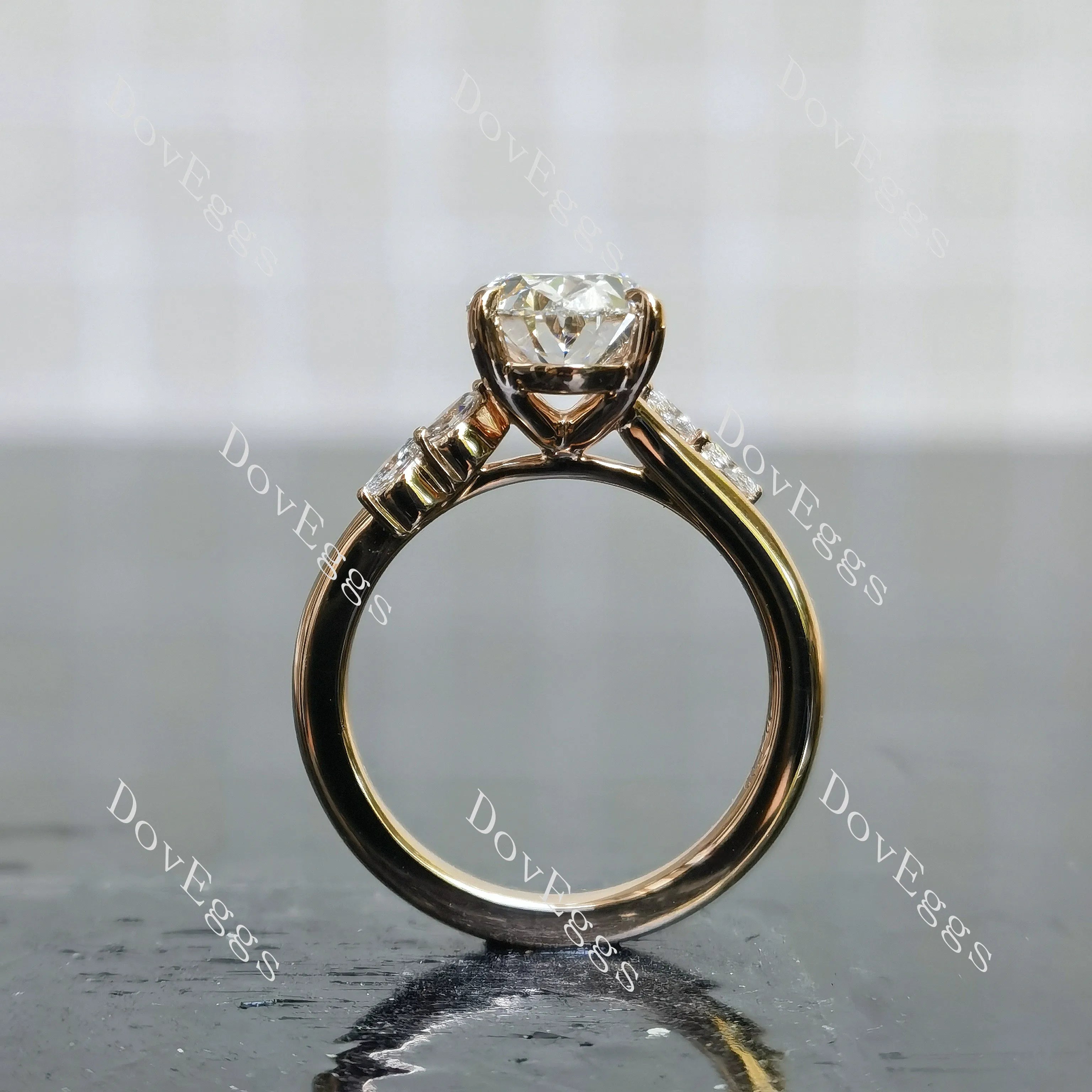 Side stones vintage engagement ring only semi-mount only(Exclusively to DovEggs Stones)