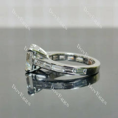 Channel pave engagement ring only semi-mount only(Exclusively to DovEggs Stones)