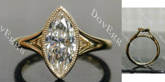 Bezel solitaire split shanks engagement ring only semi-mount only(Exclusively to DovEggs Stones)