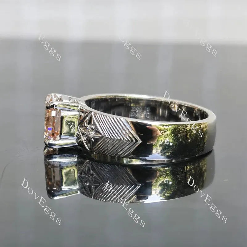 Carving vintage lab diamond engagement ring only semi-mount only(Exclusively to DovEggs Stones)