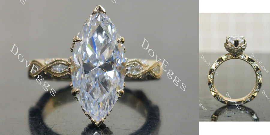 Doveggs vintage art deco engagement ring only semi-mount only(Exclusively to DovEggs Stones)