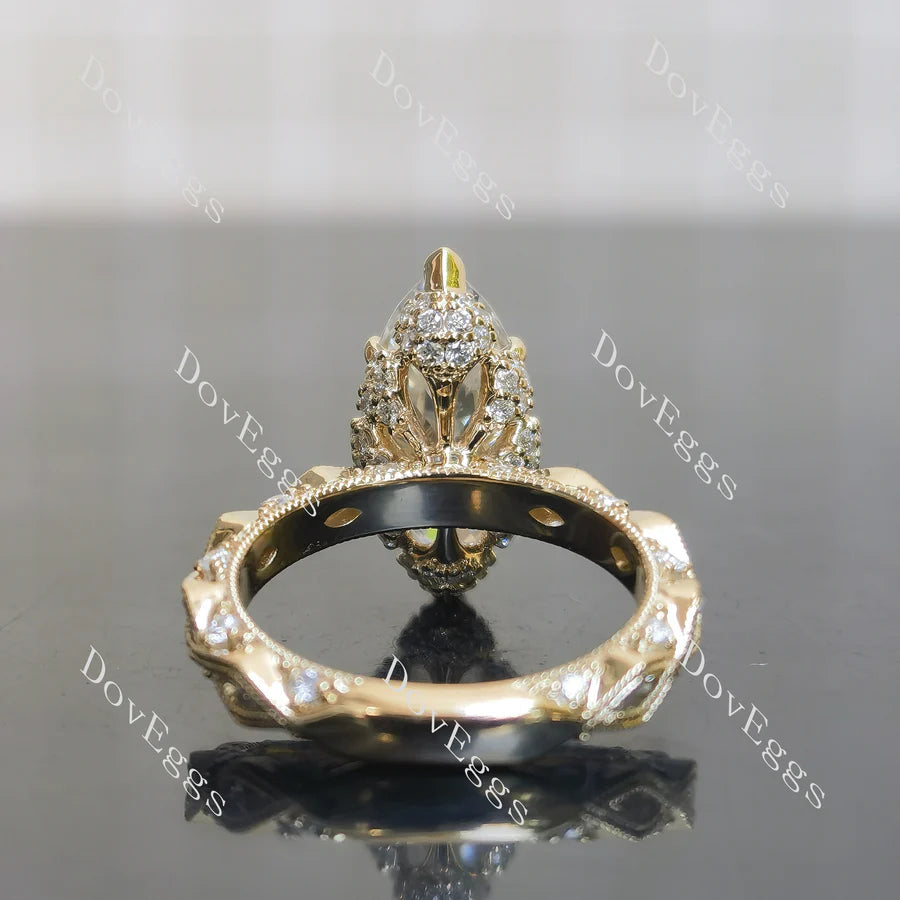 Doveggs vintage art deco engagement ring only semi-mount only(Exclusively to DovEggs Stones)