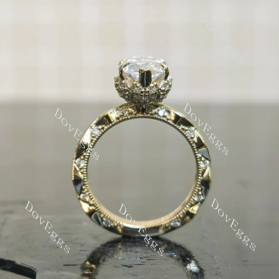 Doveggs vintage art deco engagement ring only semi-mount only(Exclusively to DovEggs Stones)