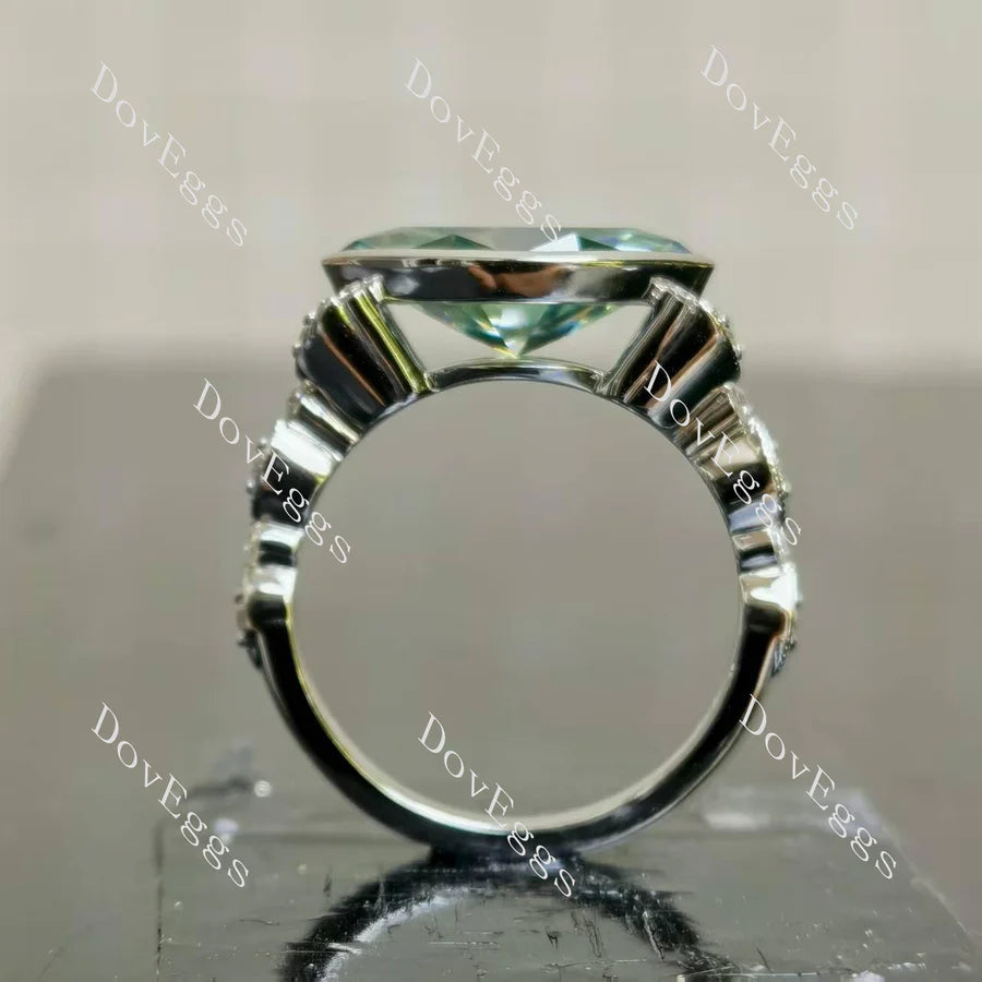 Art deco side stones east to west direction engagement ring only semi-mount only(Exclusively to DovEggs Stones)