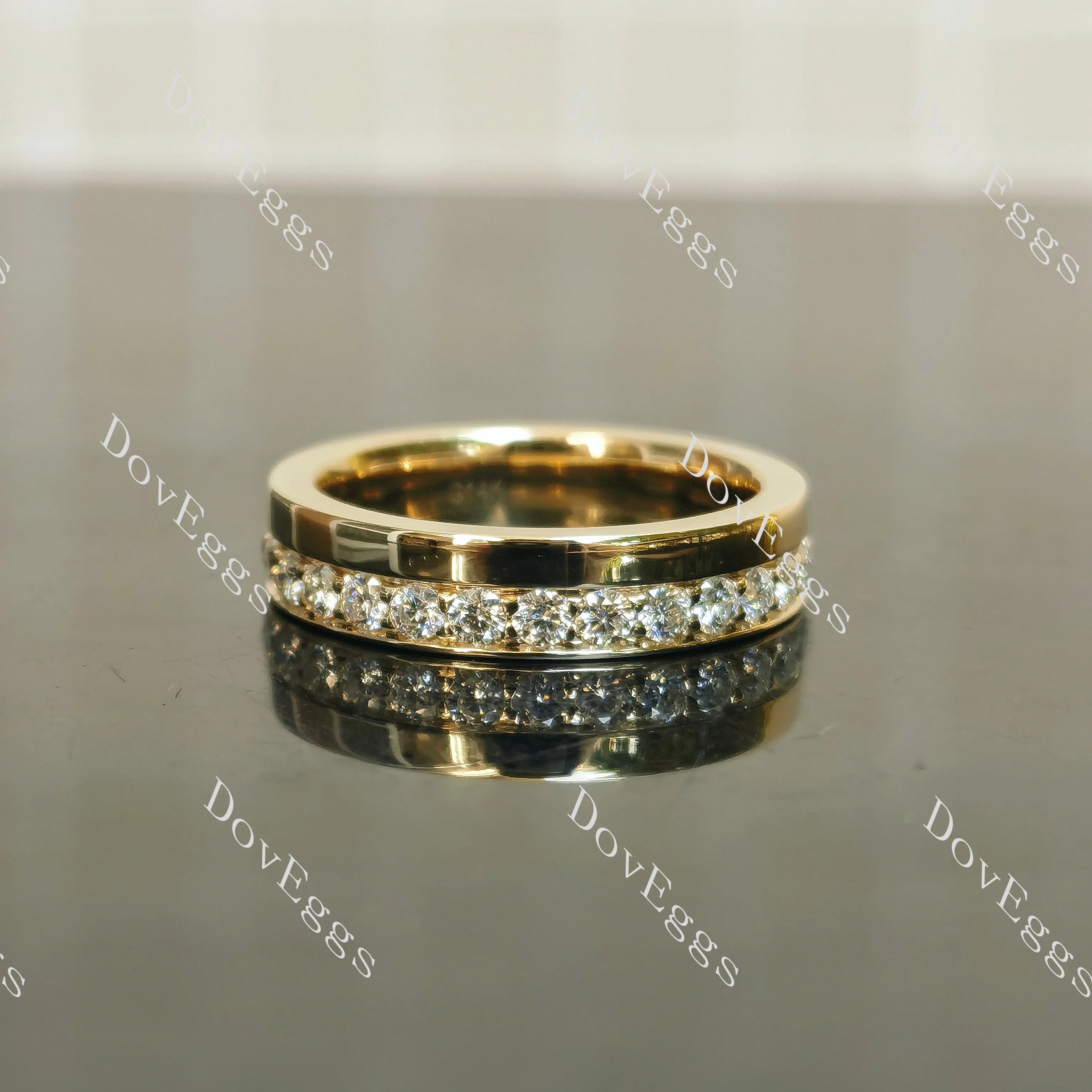 Round pave full eternity moissanite/lab grown diamond wedding band-4.5mm band width| DovEggs