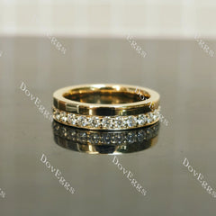 Round pave full eternity moissanite/lab grown diamond wedding band-4.5mm band width| DovEggs