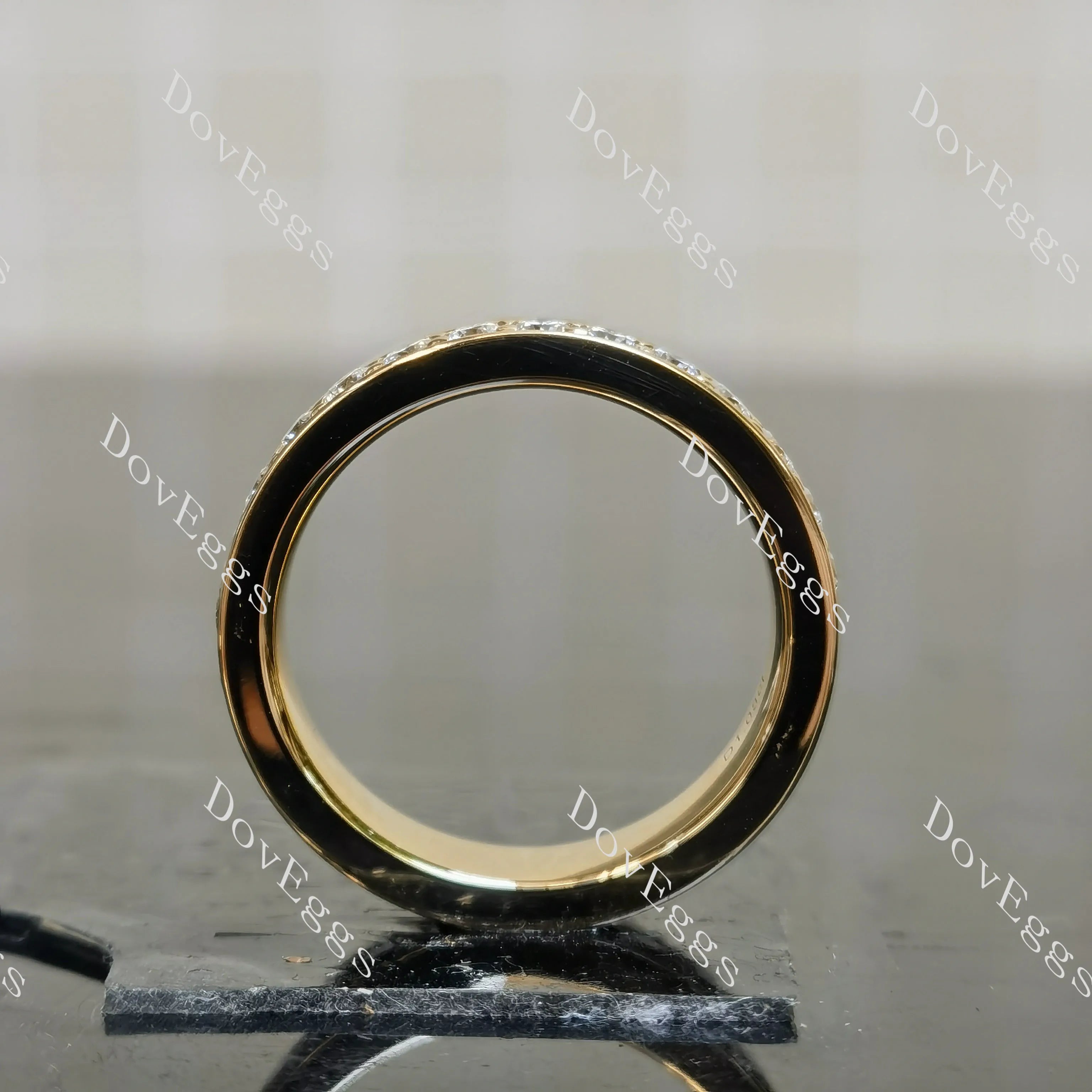 Round pave full eternity moissanite/lab grown diamond wedding band-4.5mm band width| DovEggs