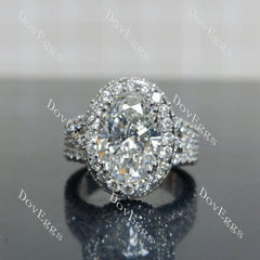 Halo pave vintage engagement ring only semi-mount only(Exclusively to DovEggs Stones)