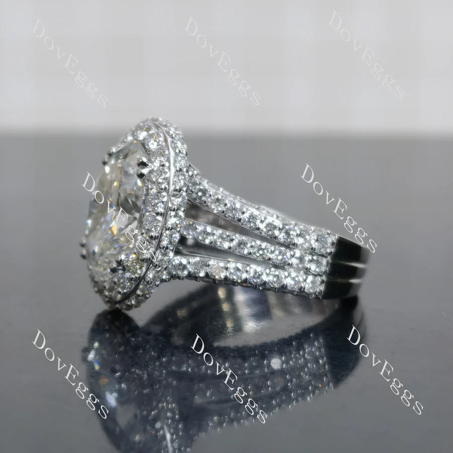 Halo pave vintage engagement ring only semi-mount only(Exclusively to DovEggs Stones)