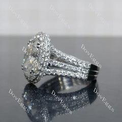 Halo pave vintage engagement ring only semi-mount only(Exclusively to DovEggs Stones)