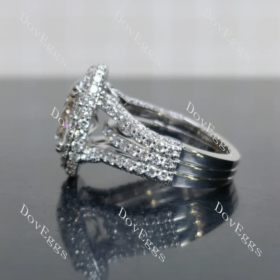 Halo pave vintage engagement ring only semi-mount only(Exclusively to DovEggs Stones)