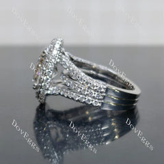 Halo pave vintage engagement ring only semi-mount only(Exclusively to DovEggs Stones)